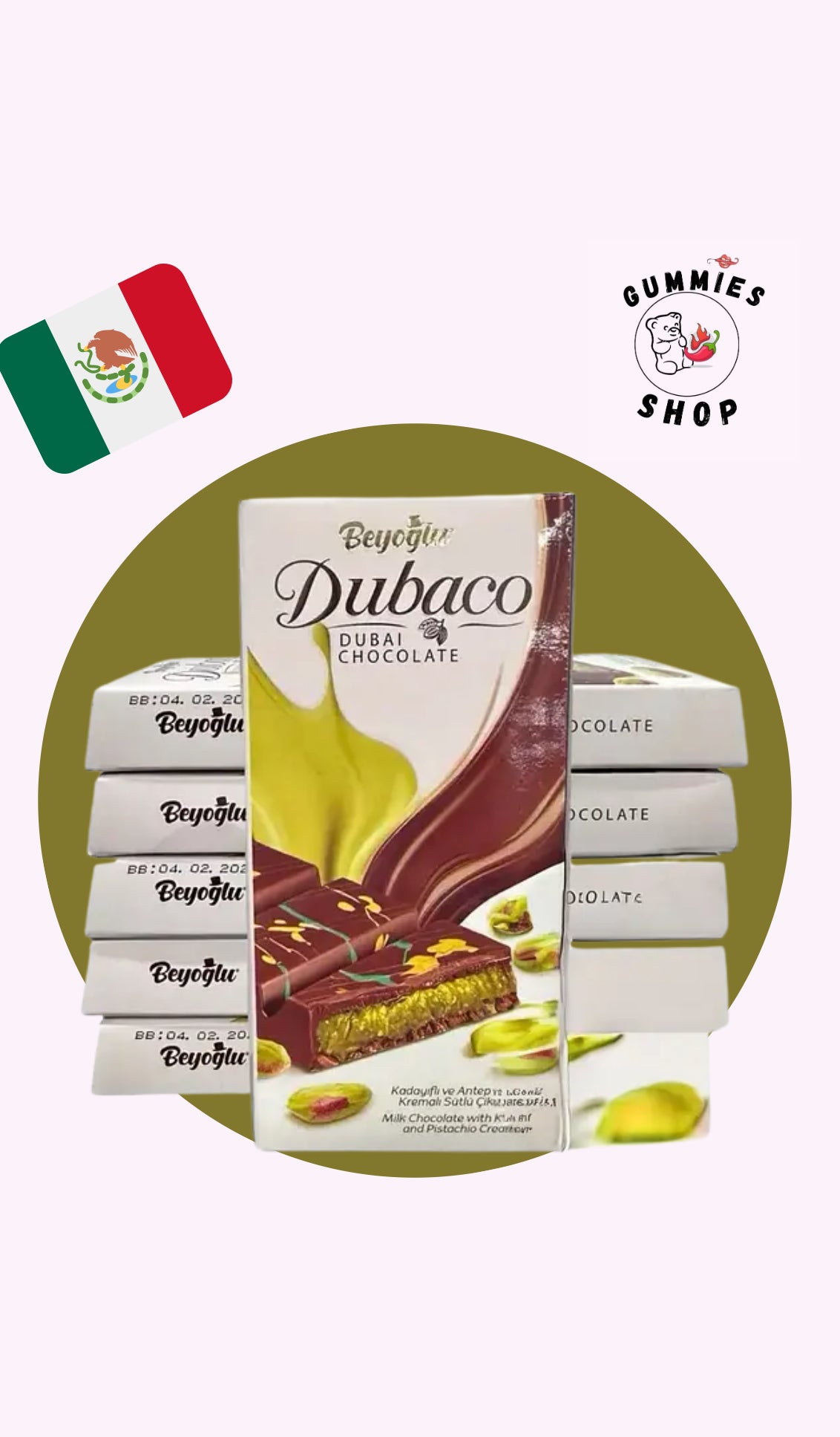 Display chocolate dubai original 6unidades la caja